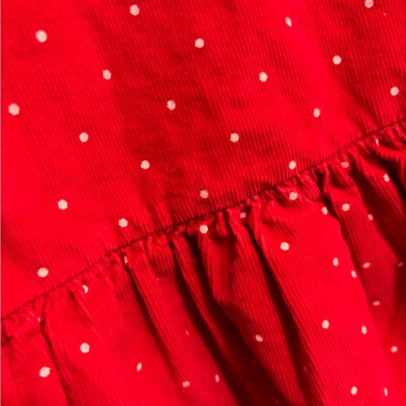Red polka dot corduroy dress, 18-24 mos. - Picture 3 of 4